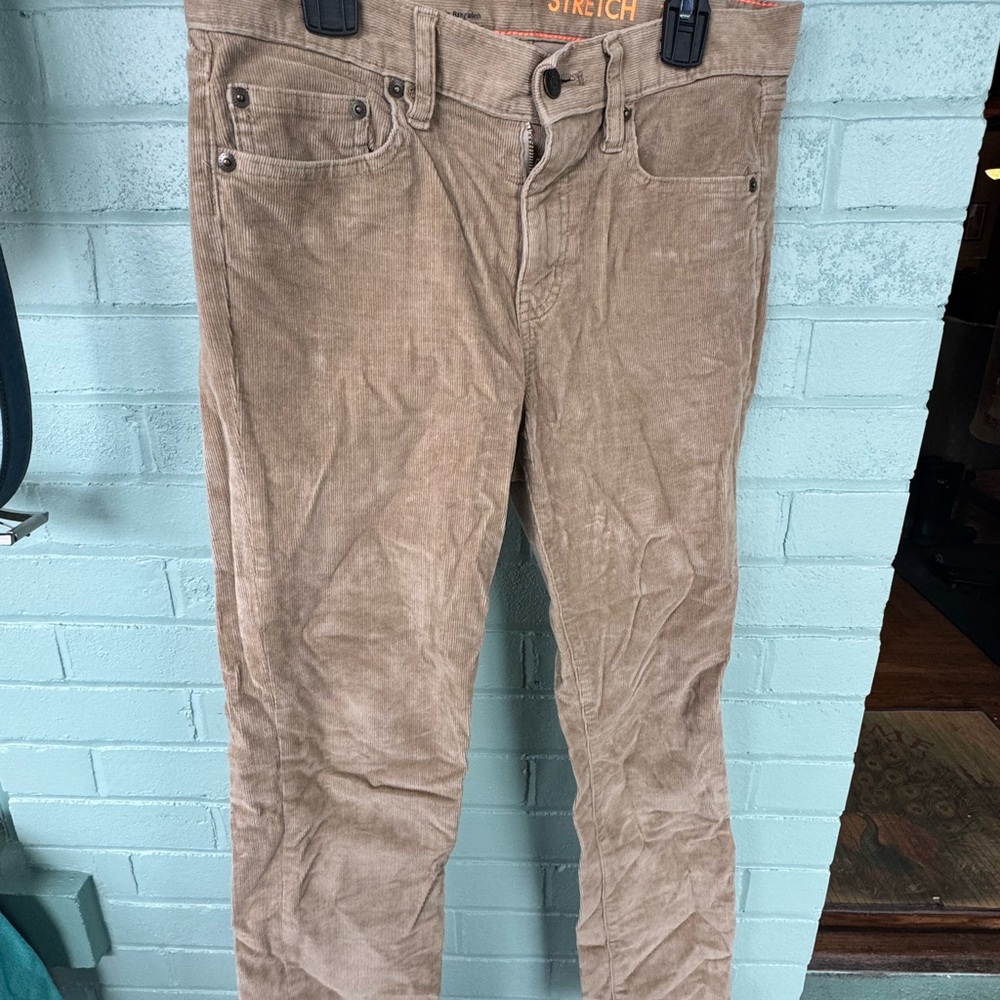 Crewcuts Beige Corduroy Pants with adjustable waist. Slim fit.